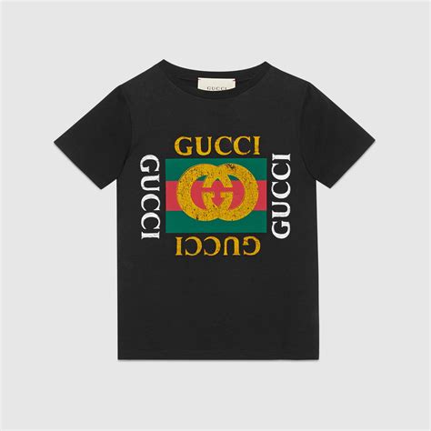 children's cotton t shirt with gucci vintage logo